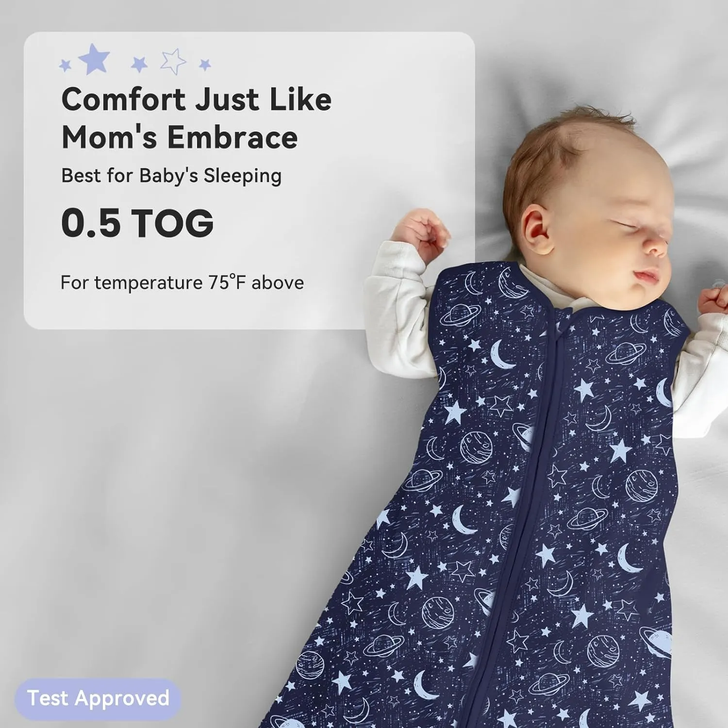 Baby Sleep Sack 18-24 Months 3 Pack 100% Cotton Lightweight 0.5 TOG Wearable Blanket Baby Sleep Bag with 2-Way Zipper for Infant Toddler Blue