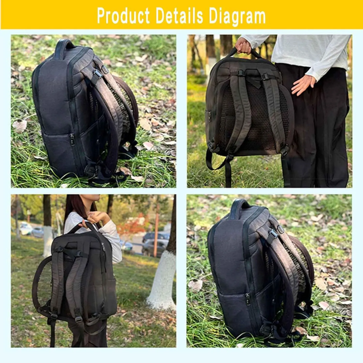 Backpack AccessoriesBackpack SpacerBiking BackpacksSupport Ventilation Frame ，The Improve Airflow and Decrease Sweat (Black three)