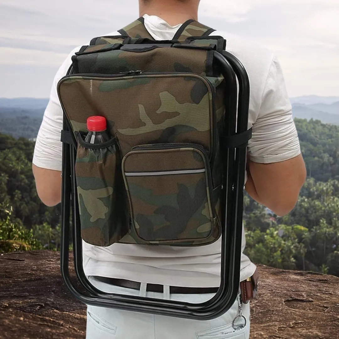 Backpack Cooler Ice Fishing Chair - Waterproof Insulated Backpack Chair - Portable Fishing Chairs for Adults