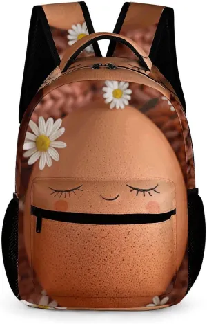 Backpack for Men Women Laptop Backpack Brown Eggs And Flowers Casual Daypack Laptop Bag for Travel