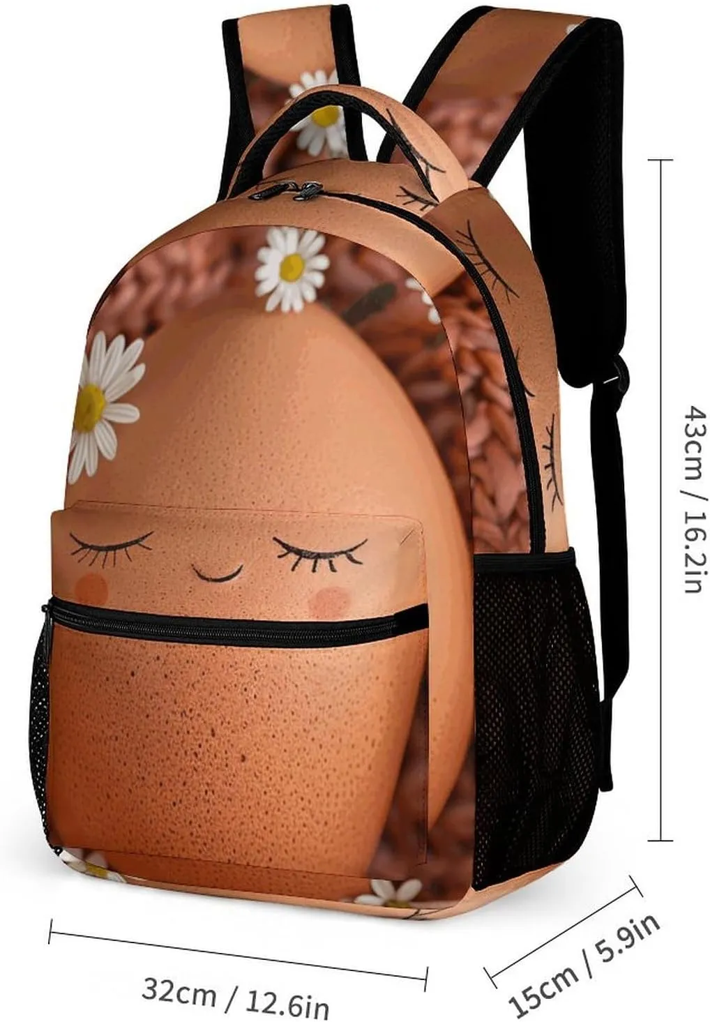 Backpack for Men Women Laptop Backpack Brown Eggs And Flowers Casual Daypack Laptop Bag for Travel