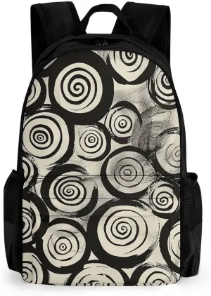 Backpack for Men Women Laptop Backpack Circular Swirl Pattern Casual Daypack Laptop Bag for Travel