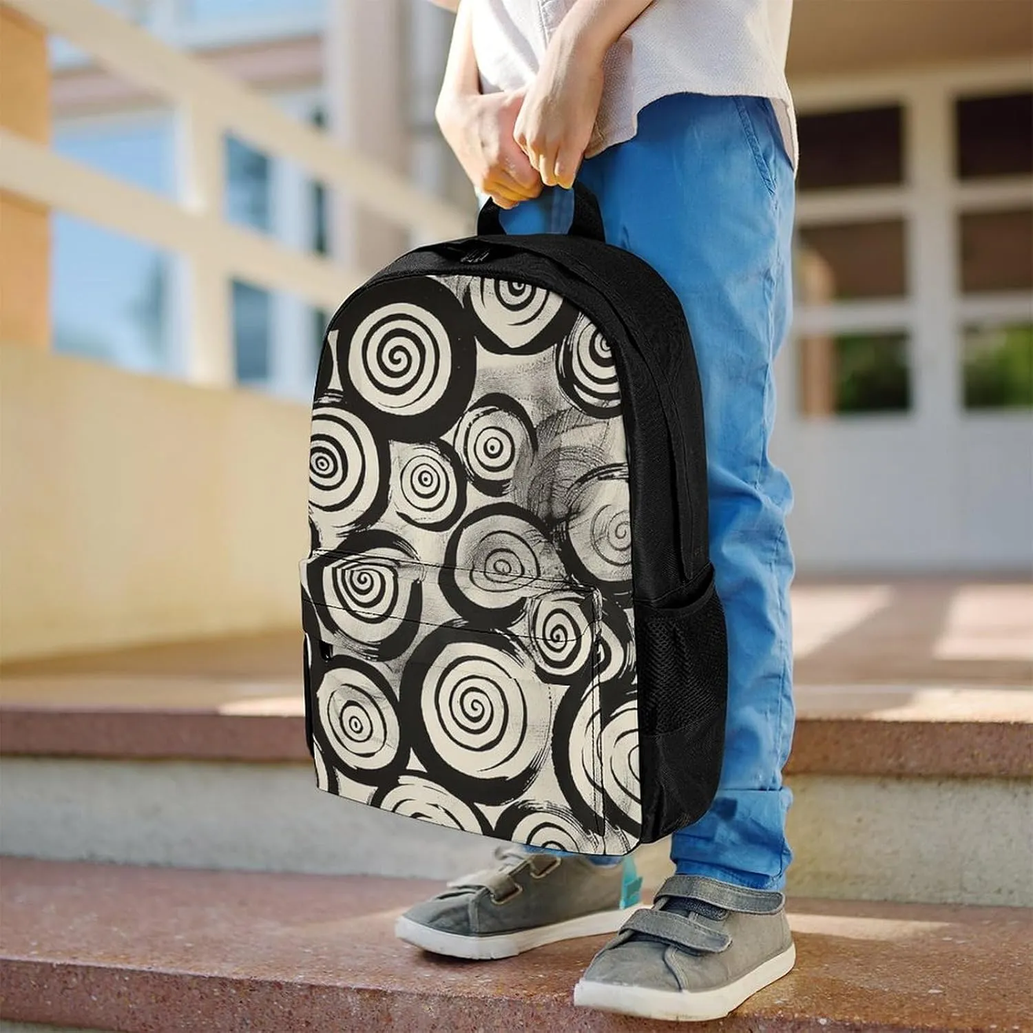 Backpack for Men Women Laptop Backpack Circular Swirl Pattern Casual Daypack Laptop Bag for Travel
