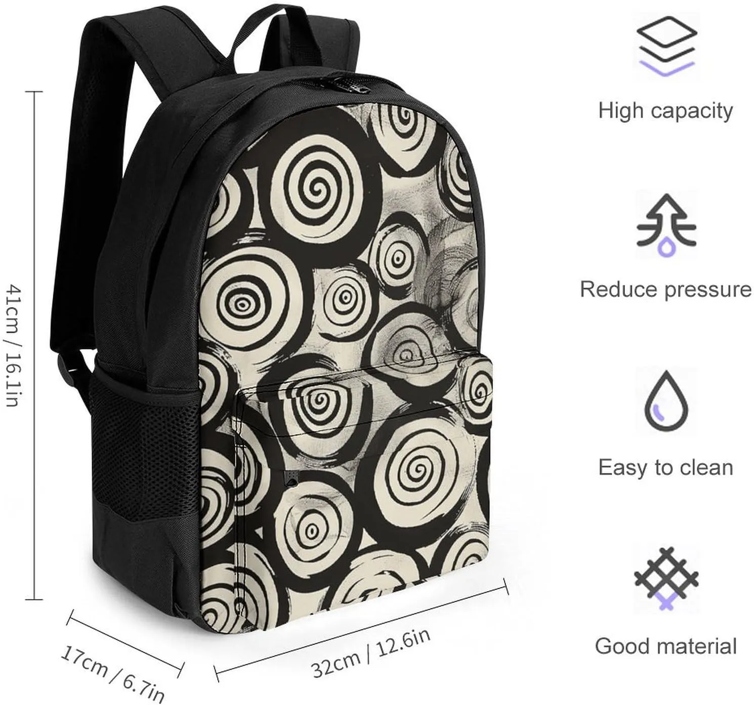 Backpack for Men Women Laptop Backpack Circular Swirl Pattern Casual Daypack Laptop Bag for Travel
