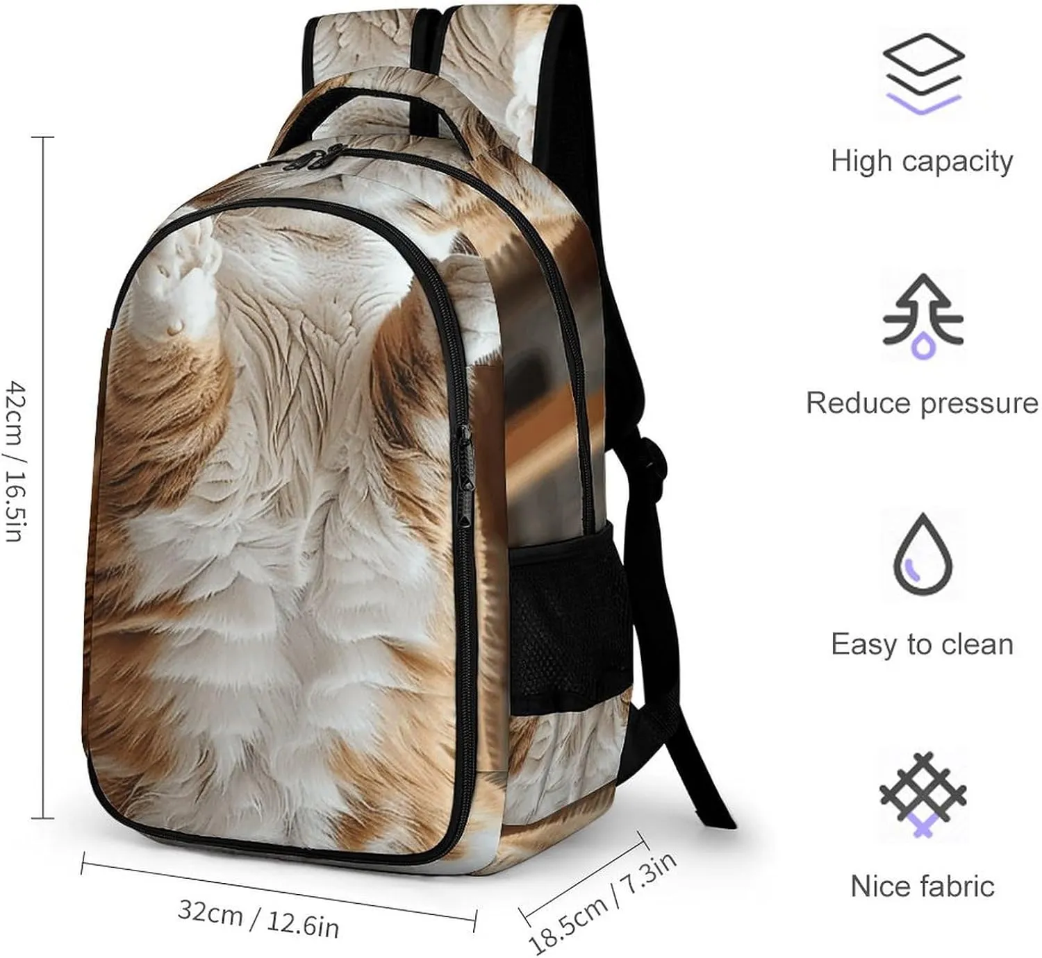 Backpack for Men Women Laptop Backpack Extremely Fat Cat Casual Daypack Laptop Bag for Travel