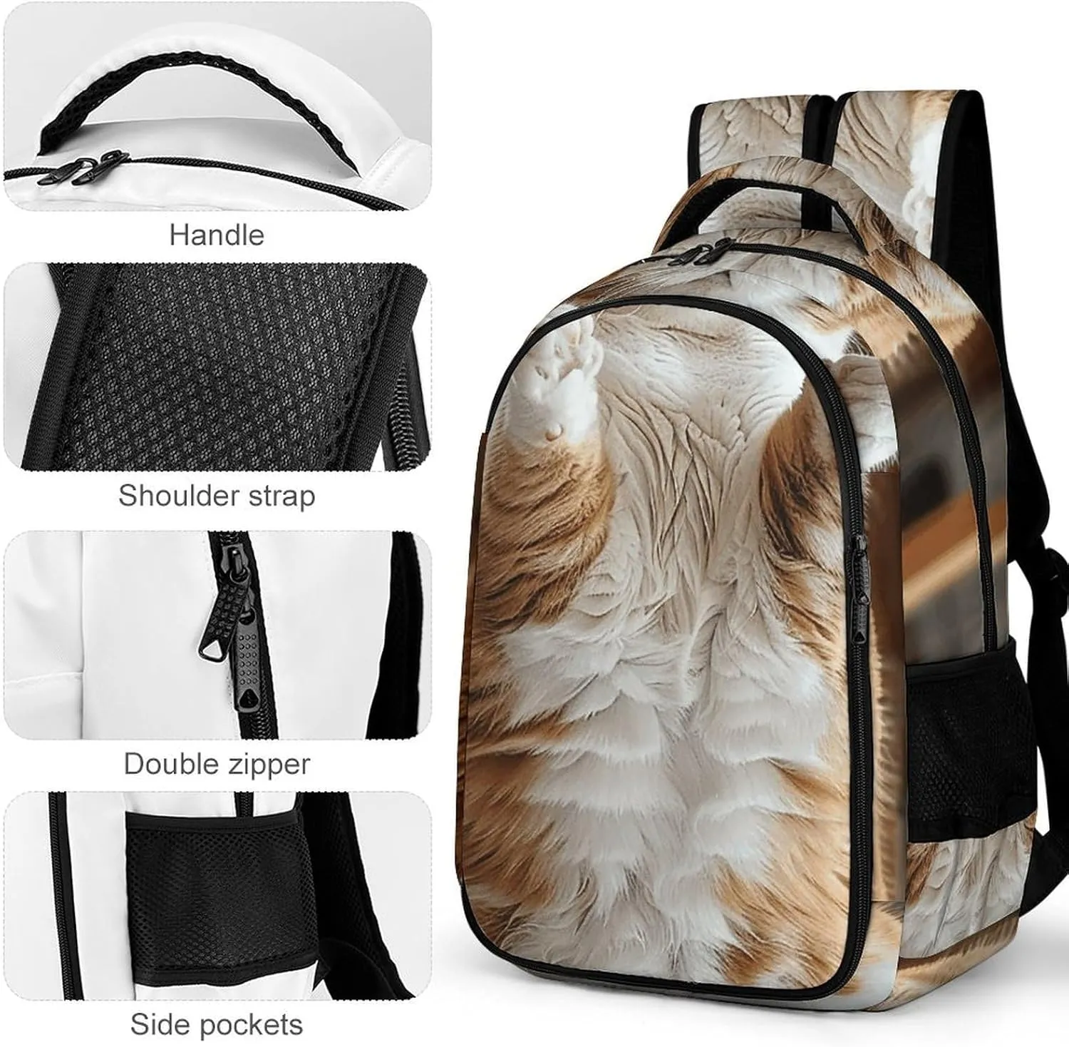 Backpack for Men Women Laptop Backpack Extremely Fat Cat Casual Daypack Laptop Bag for Travel