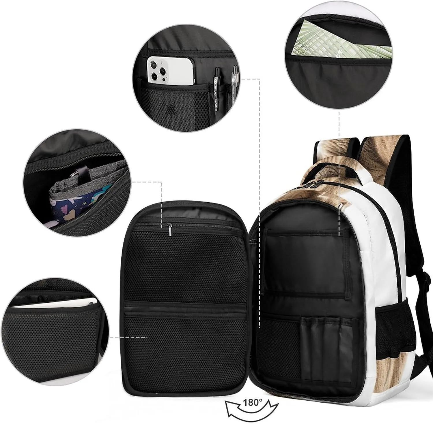 Backpack for Men Women Laptop Backpack Light Brown Cat Casual Daypack Laptop Bag for Travel