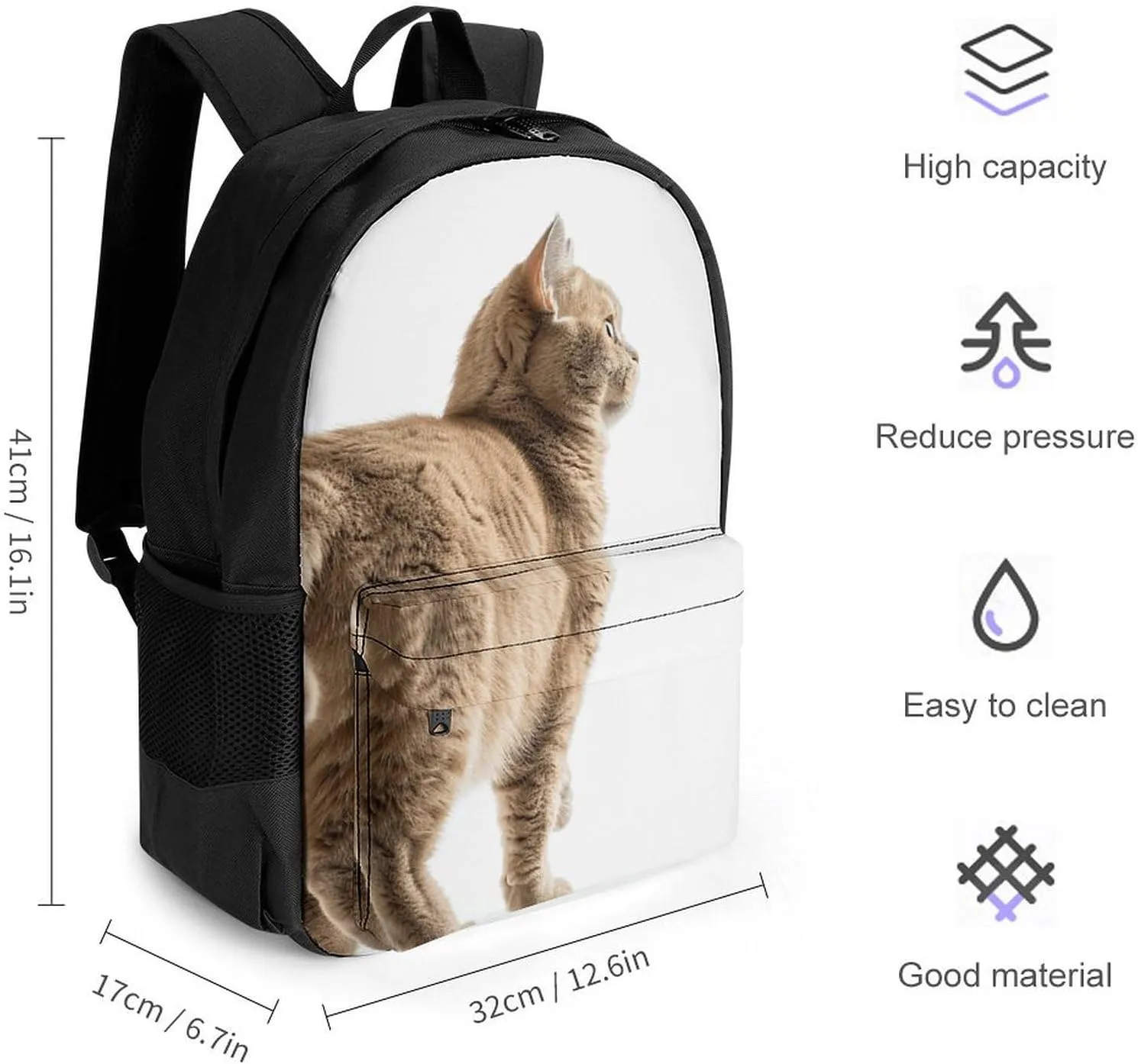 Backpack for Men Women Laptop Backpack Light Brown Cat Casual Daypack Laptop Bag for Travel