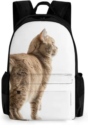 Backpack for Men Women Laptop Backpack Light Brown Cat Casual Daypack Laptop Bag for Travel