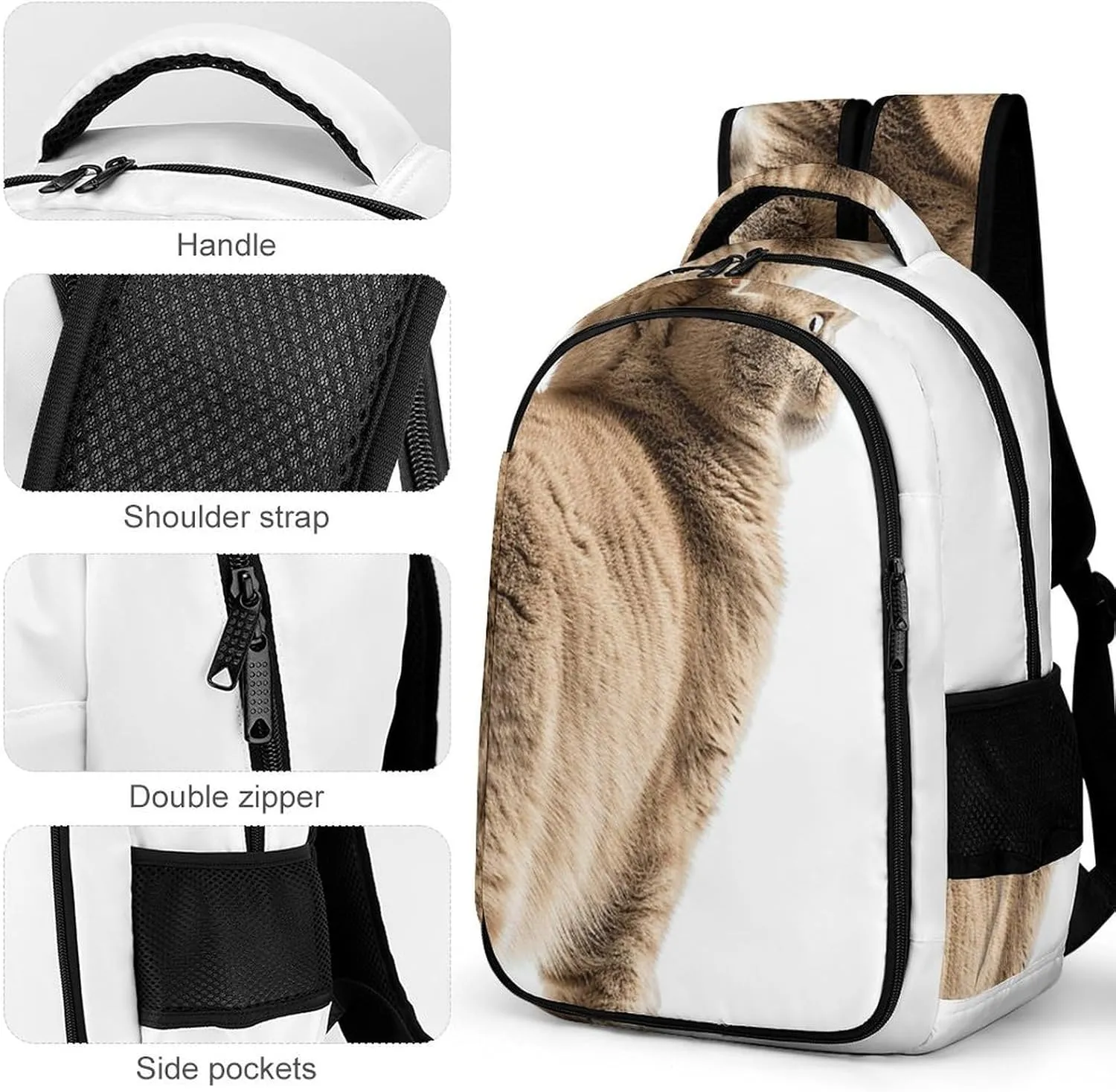 Backpack for Men Women Laptop Backpack Light Brown Cat Casual Daypack Laptop Bag for Travel