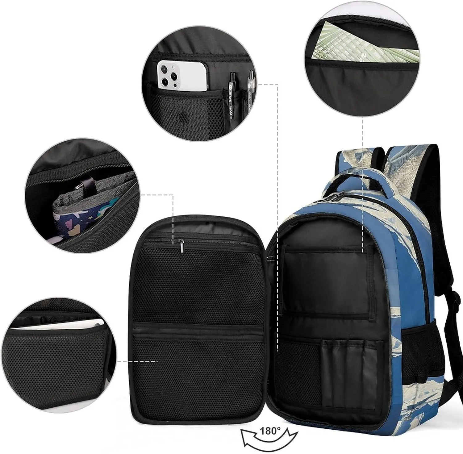 Backpack for Men Women Laptop Backpack Standing on Ice Floe Casual Daypack Laptop Bag for Travel