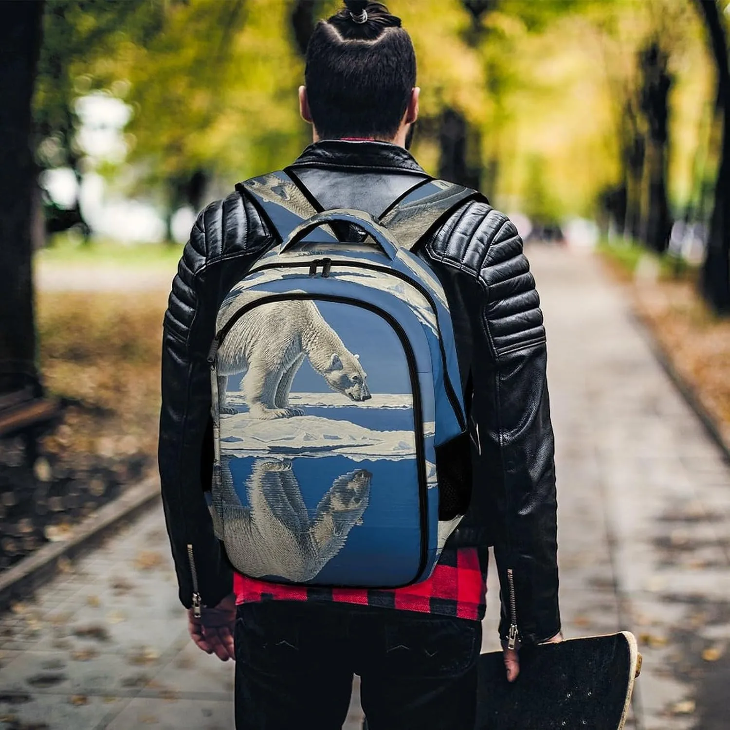 Backpack for Men Women Laptop Backpack Standing on Ice Floe Casual Daypack Laptop Bag for Travel