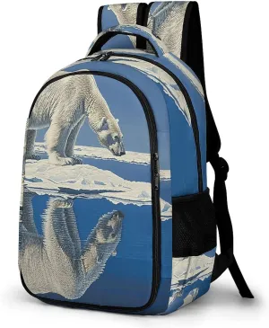Backpack for Men Women Laptop Backpack Standing on Ice Floe Casual Daypack Laptop Bag for Travel