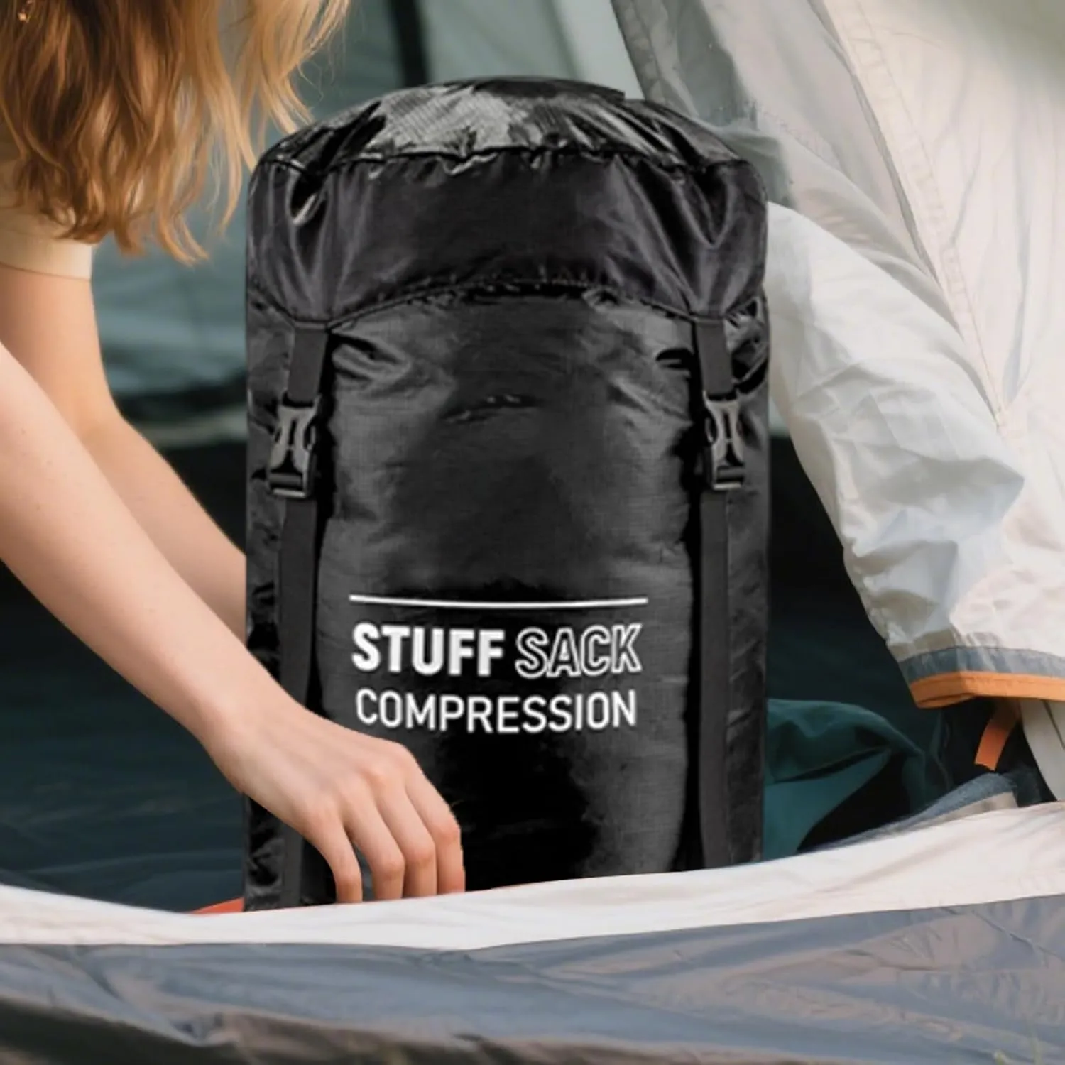 Backpacking Compression Bag, Quick-Dry Stuff Sacks for Backpacking, Lightweight Breathable Reusable Outdoor Gear for Hiking Supplies Camping Travel