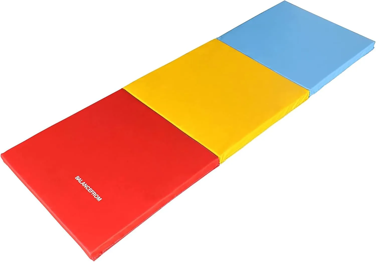 BalanceFrom 2ft x 6ft Three Fold Folding Exercise Mat with Carrying Handles for MMA, Gymnastics and Home Gym Protective Flooring, 1.5-Inch Thick, Multiple Colors