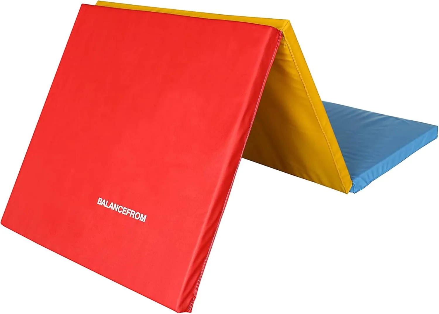 BalanceFrom 2ft x 6ft Three Fold Folding Exercise Mat with Carrying Handles for MMA, Gymnastics and Home Gym Protective Flooring, 1.5-Inch Thick, Multiple Colors