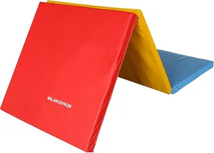 BalanceFrom 2ft x 6ft Three Fold Folding Exercise Mat with Carrying Handles for MMA, Gymnastics and Home Gym Protective Flooring, 1.5-Inch Thick, Multiple Colors