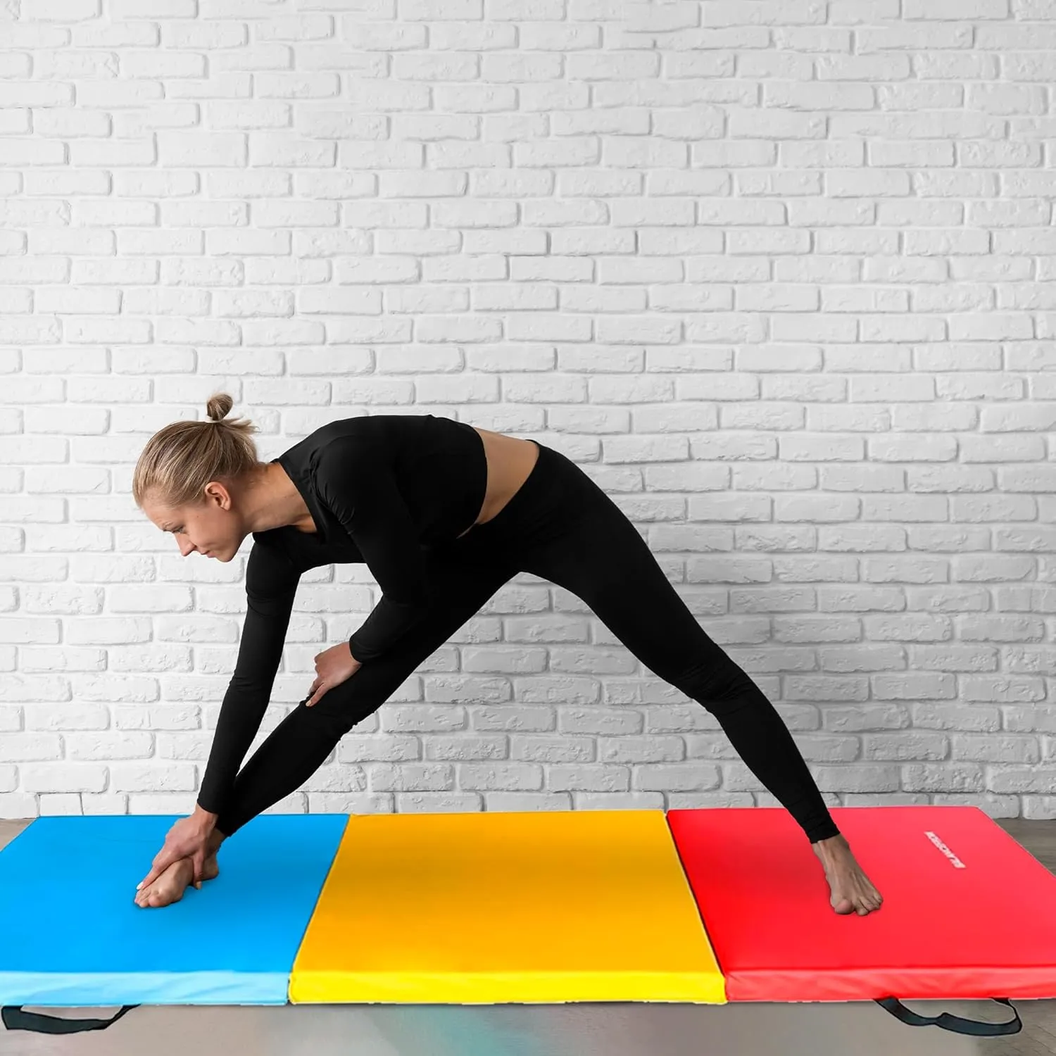 BalanceFrom 2ft x 6ft Three Fold Folding Exercise Mat with Carrying Handles for MMA, Gymnastics and Home Gym Protective Flooring, 1.5-Inch Thick, Multiple Colors