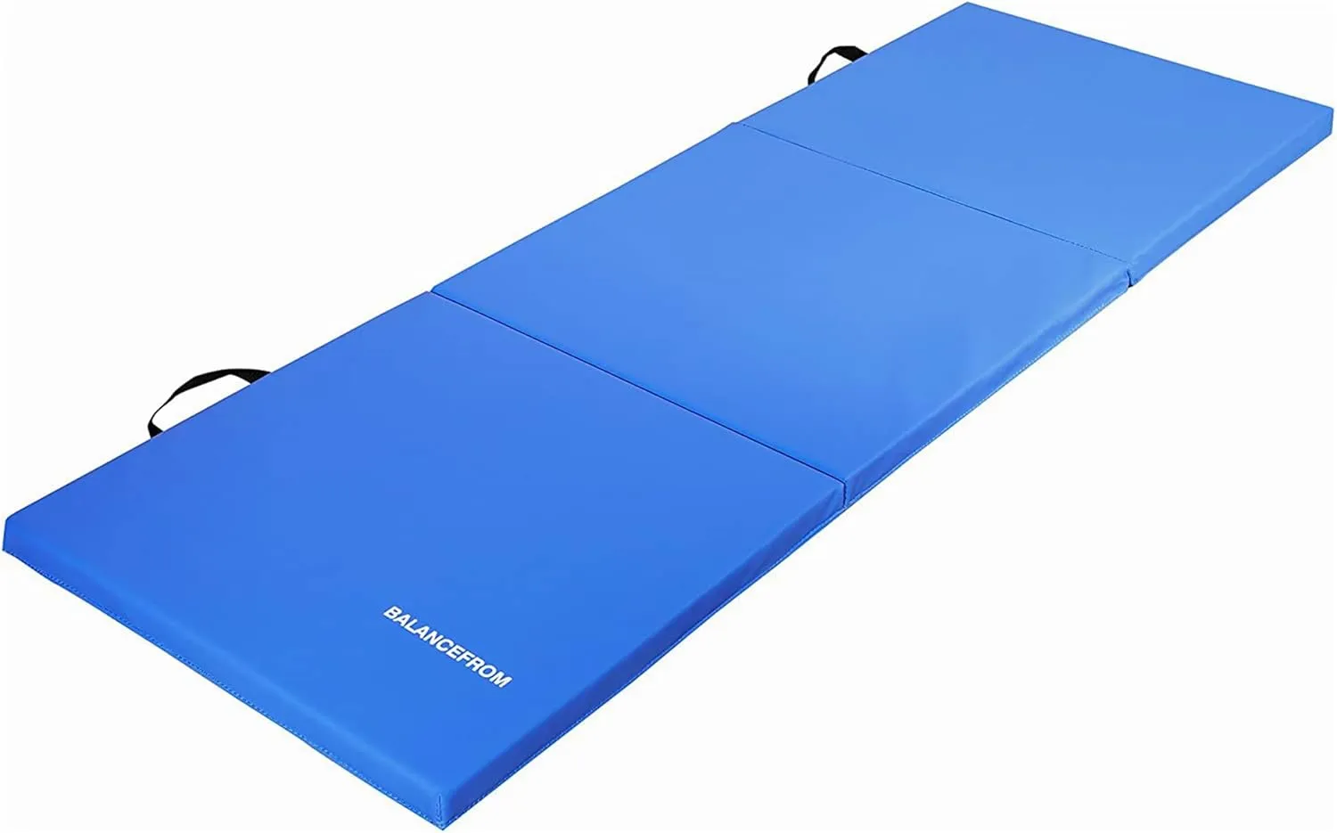 BalanceFrom 2ft x 6ft Three Fold Folding Exercise Mat with Carrying Handles for MMA, Gymnastics and Home Gym Protective Flooring, 1.5-Inch Thick, Multiple Colors