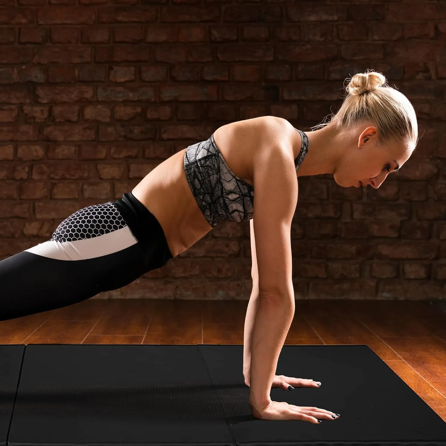 BalanceFrom 2ft x 6ft Three Fold Folding Exercise Mat with Carrying Handles for MMA, Gymnastics and Home Gym Protective Flooring, 1.5-Inch Thick, Multiple Colors