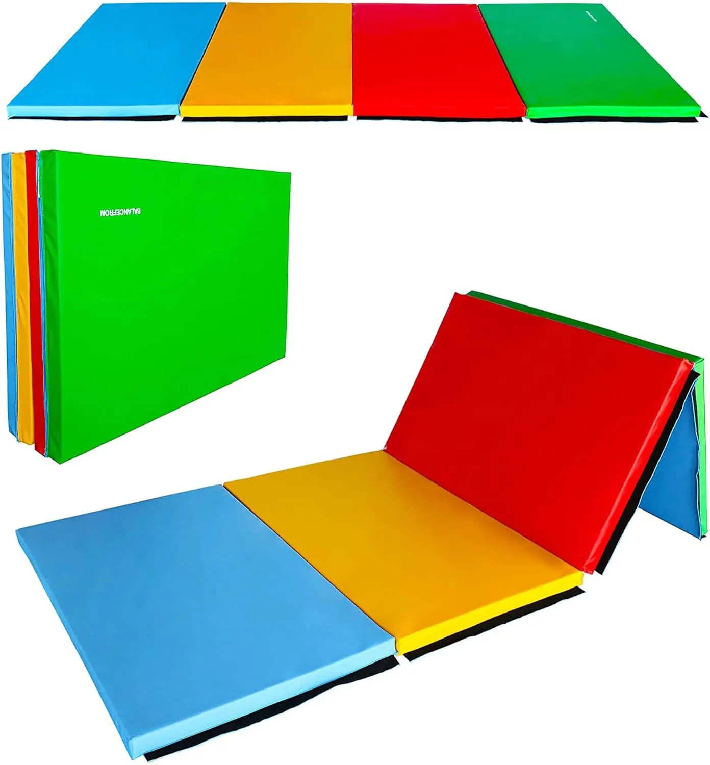 BalanceFrom Folding Gymnastics Mat, Home Gym Floor Tumbling Equipment, 4' x 10' x 2"