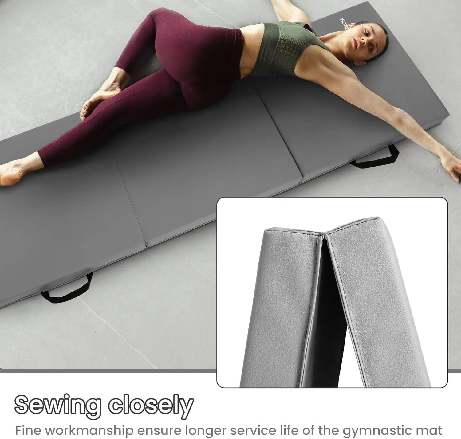 BalanceFrom Folding Gymnastics Mat Home Gym Floor Tumbling Equipment, Multicolor