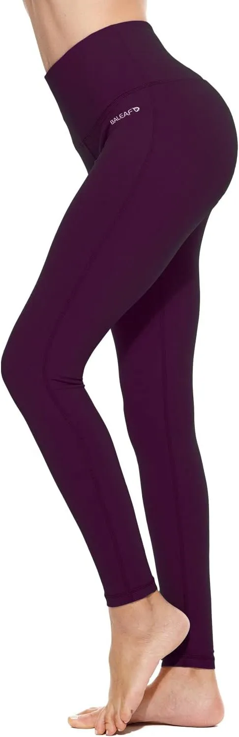 baleaf Leggings for Women with Pockets Tummy Control Compression Workout Athletic Running High Waisted Yoga Pants