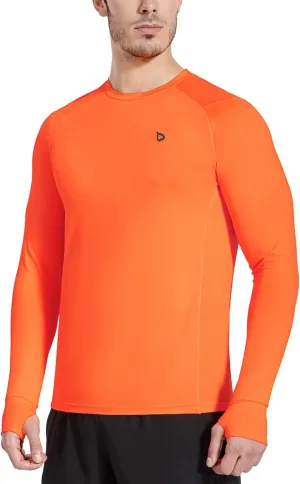 baleaf Men's Long Sleeve Running Shirts with Thumbholes Quick Dry Athletic Shirt Workout Training Top