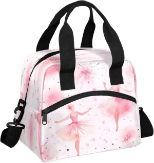 Ballet Gifts Insulated Lunch Bag for Women Men Reusable Lunch Box Cooler Tote Bag One Shoulder Portable Meal Bag Dance Recital Lunchbox for Work Picnic Beach