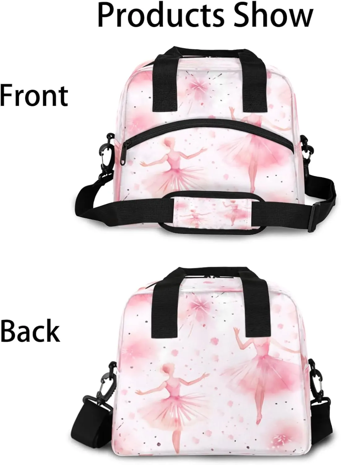 Ballet Gifts Insulated Lunch Bag for Women Men Reusable Lunch Box Cooler Tote Bag One Shoulder Portable Meal Bag Dance Recital Lunchbox for Work Picnic Beach