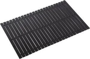 Bamboo Bath Mat Bathroom Rugs Floor Wood Shower Bathtub Waterproof Non Slip Accessories 16x24 Inch Easy to Clean, Black Bamboo, 1 pc