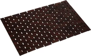 Bamboo Bath Mat Bathroom Rugs Floor Wood Shower Bathtub Waterproof Non Slip Accessories 16x24 Inch Easy to Clean, Brown, 1 pc