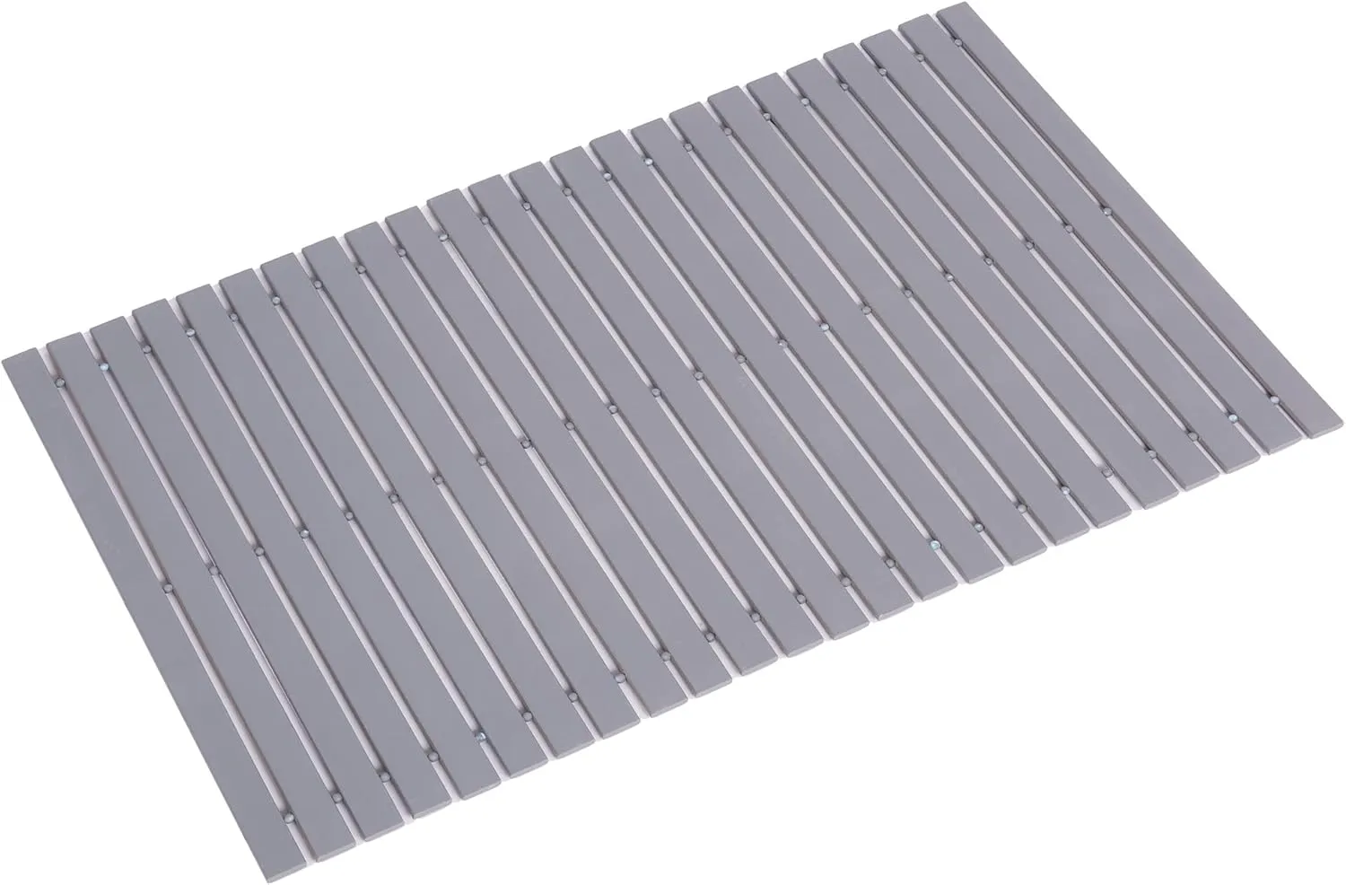 Bamboo Bath Mat Bathroom Rugs Floor Wood Shower Bathtub Waterproof Non Slip Accessories 16x24 Inch Easy to Clean, Grey Bamboo, 1 pc