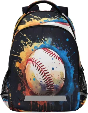 Baseball Design Waterproof Backpack - Casual Outdoor Sports Daypack with Ergonomic Shoulder Straps#913