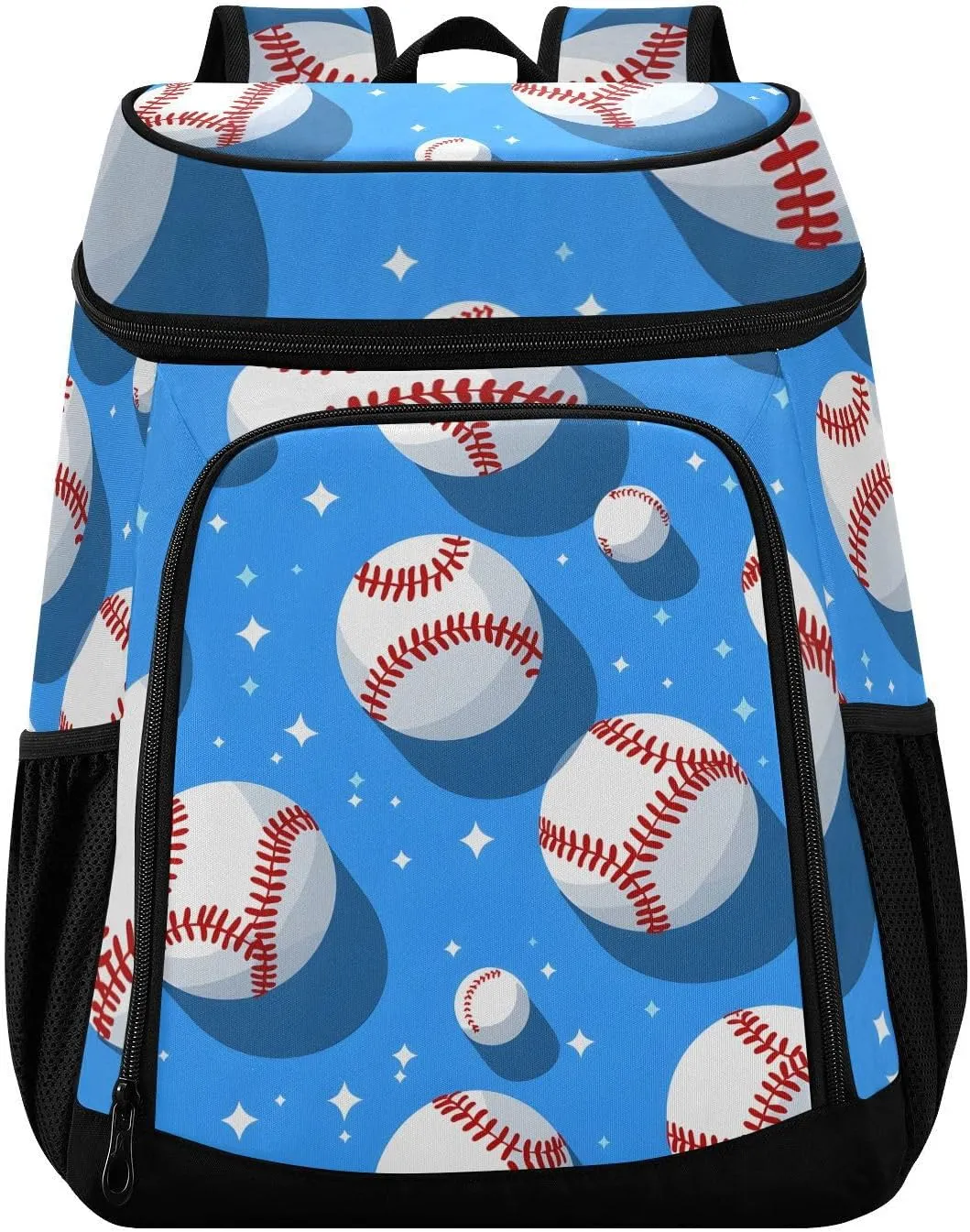 Baseball Sports Blue Cooler Backpack Cooler Insulated Leak Proof Lunch Backpack 36 Cans Waterproof Soft for Men Women Picnic Hiking Camping Beach