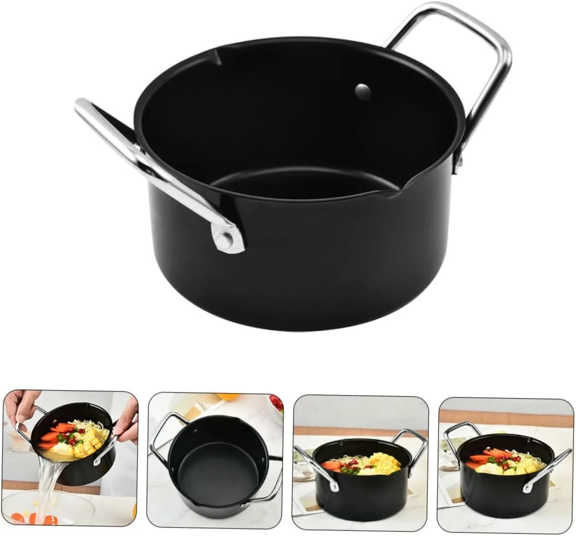 BBQ Sauce Pan Oven for Camp Stove Hot Non-Stick Lightweight Pot Pan Lid Saucepans for Induction Hobs