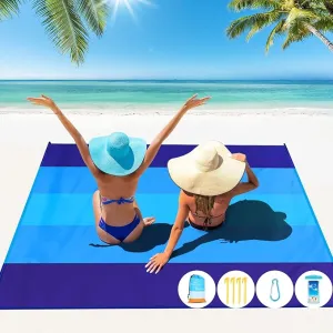 Beach Blanket Oversized Extra Large 78" X 81",Waterproof Sandproof Beach Blanket 1-7 Adults Lightweight Durable for Travel Camping Hiking Picnic