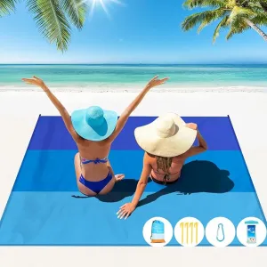 Beach Blanket Oversized Extra Large 78" X 81",Waterproof Sandproof Beach Blanket 1-7 Adults Lightweight Durable for Travel Camping Hiking Picnic
