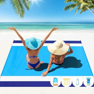 Beach Blanket Oversized Extra Large 78" X 81",Waterproof Sandproof Beach Blanket 1-7 Adults Lightweight Durable for Travel Camping Hiking Picnic