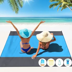 Beach Blanket Oversized Extra Large 78" X 81",Waterproof Sandproof Beach Blanket 1-7 Adults Lightweight Durable for Travel Camping Hiking Picnic