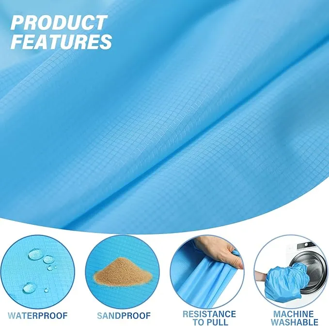Beach Blanket Oversized Extra Large 78" X 81",Waterproof Sandproof Beach Blanket 1-7 Adults Lightweight Durable for Travel Camping Hiking Picnic