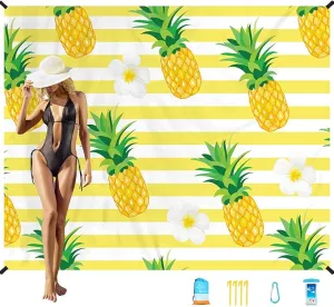 Beach Blanket Oversized Extra Large78 X 110",Waterproof Sandproof Beach Blanket 2-8 Adults Lightweight Durable for Travel Camping Hiking Picnic