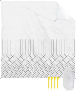 Beach Blanket Sandproof, Simple Abstract Geometric Lines Waterproof Beach Mat Lightweight Quick Drying Picnic Blanket Beach Essentials for Travel Camping Hiking 108x84in