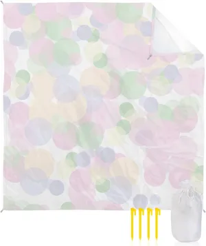 Beach Blanket Sandproof, Simple Abstract Geometric Polka Dots Waterproof Beach Mat Lightweight Quick Drying Picnic Blanket Beach Essentials for Travel Camping Hiking 83x79in