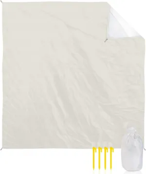 Beach Blanket Sandproof, Solid Color Beige Waterproof Beach Mat Lightweight Quick Drying Picnic Blanket Beach Essentials for Travel Camping Hiking 108x84in