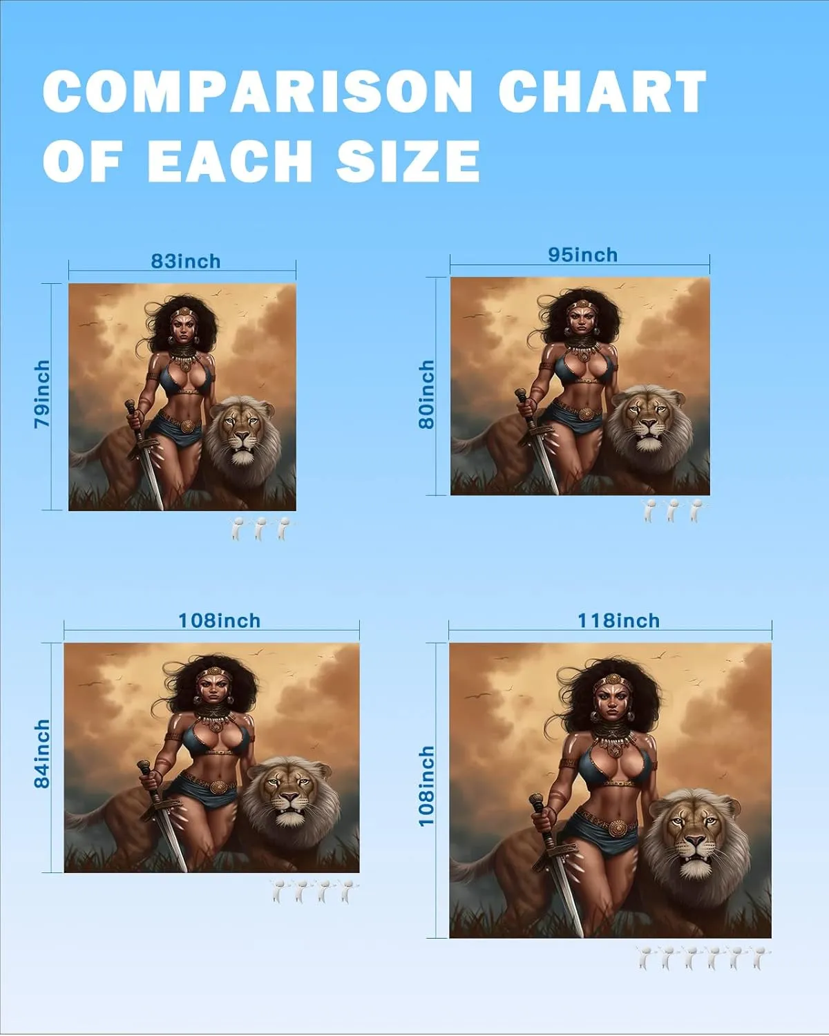 Beach Blanket Sandproof, Valkyrie on The Prairie Llion and Warrior Woman Waterproof Beach Mat Lightweight Quick Drying Picnic Blanket Beach Essentials for Travel Camping Hiking 118x108in