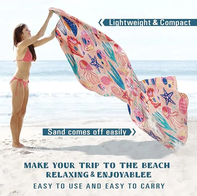 Beach Blanket Sandproof Waterproof 78''×110'' 1-7Adults Oversized,Compact Lightweight Durable Beach Mat for Travel Camping Hiking Picnic Blanket