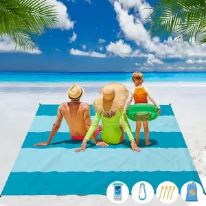 Beach Blanket Waterproof Sandproof 1-7 Adult Oversized 78 '' × 81 '' Lightweight Durable Compact Sand Free Beach Mat for Travel Camping Hiking Picnic Blanket