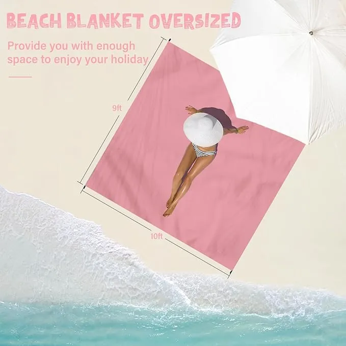 Beach Blanket Waterproof Sandproof 1-8 Adult Oversized 9'×10' Lightweight Durable Compact Sand Free Beach Mat for Travel Camping Hiking Picnic Blanket Extra Large