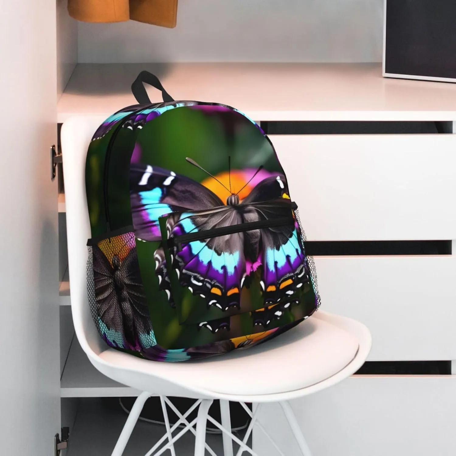Beautiful Colorful Butterflys Print Comfortable Backpack,Your Essential Casual Travel Bag For Outdoor Adventures, SB-122
